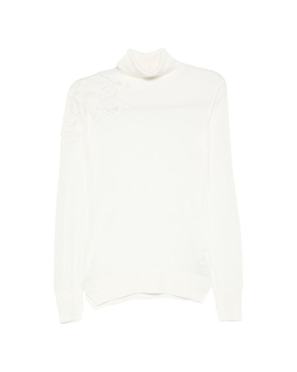 Ermanno Scervino White Wool Turtle-Neck Sweater