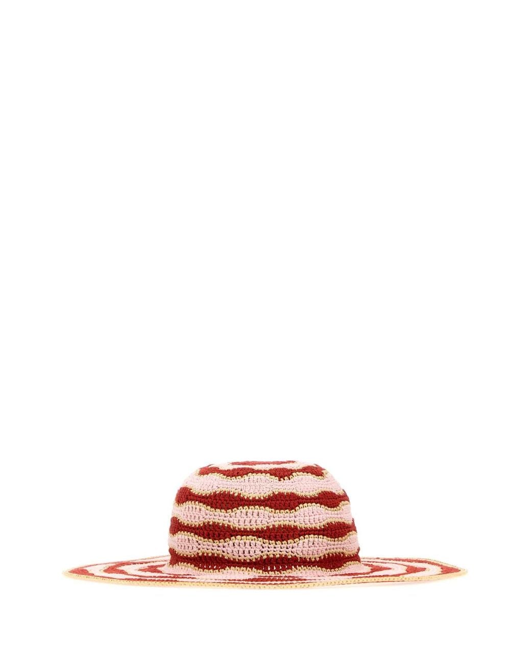 Fendi Pink Cappello Tesa L Rafia Crochet