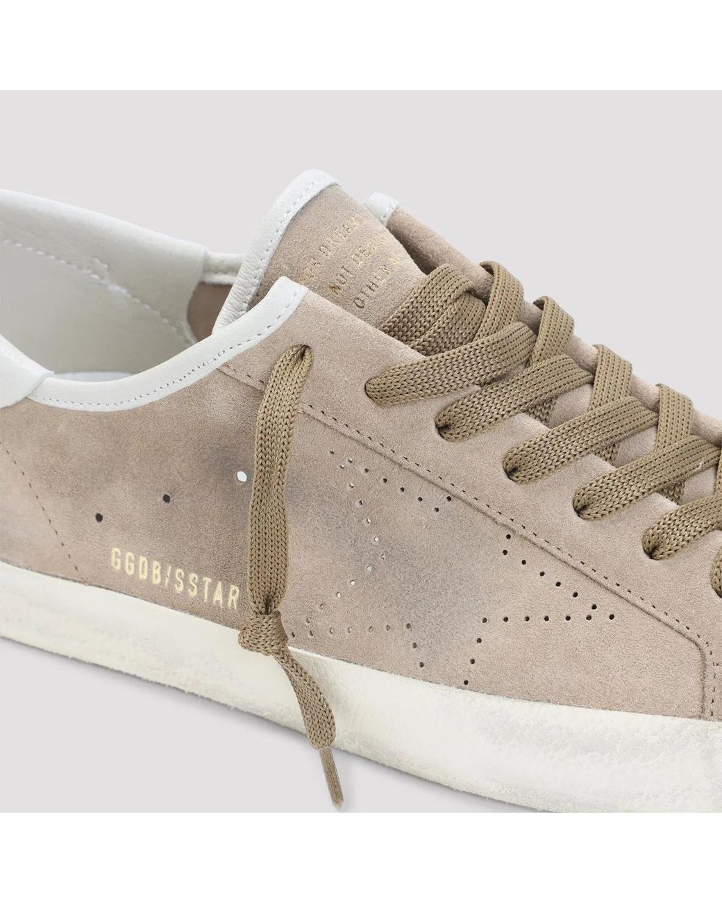 Golden Goose Deluxe Brand Gray Tobacco Cream Superstar Sneakers for men