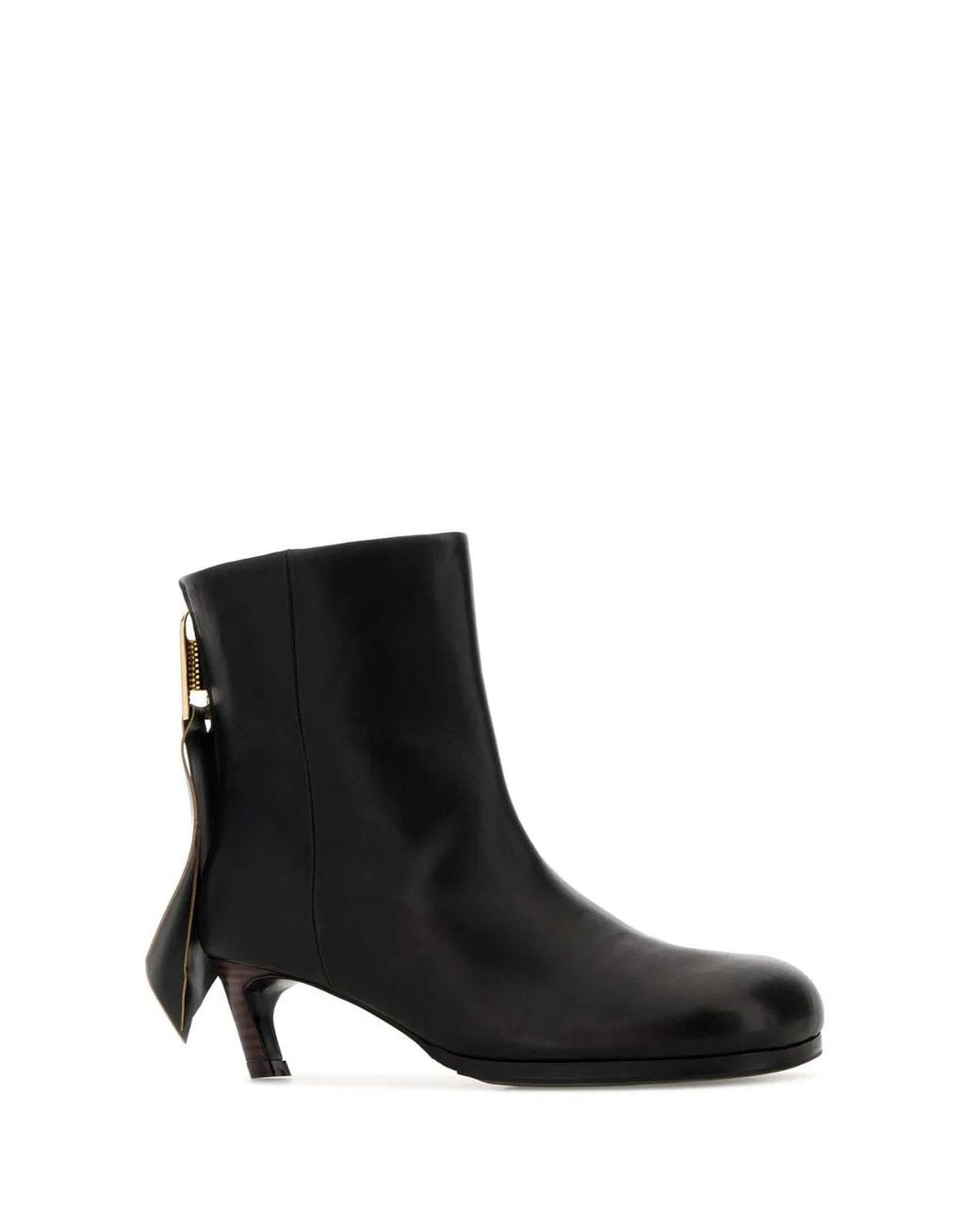Sacai Black Leather Ankle Boots