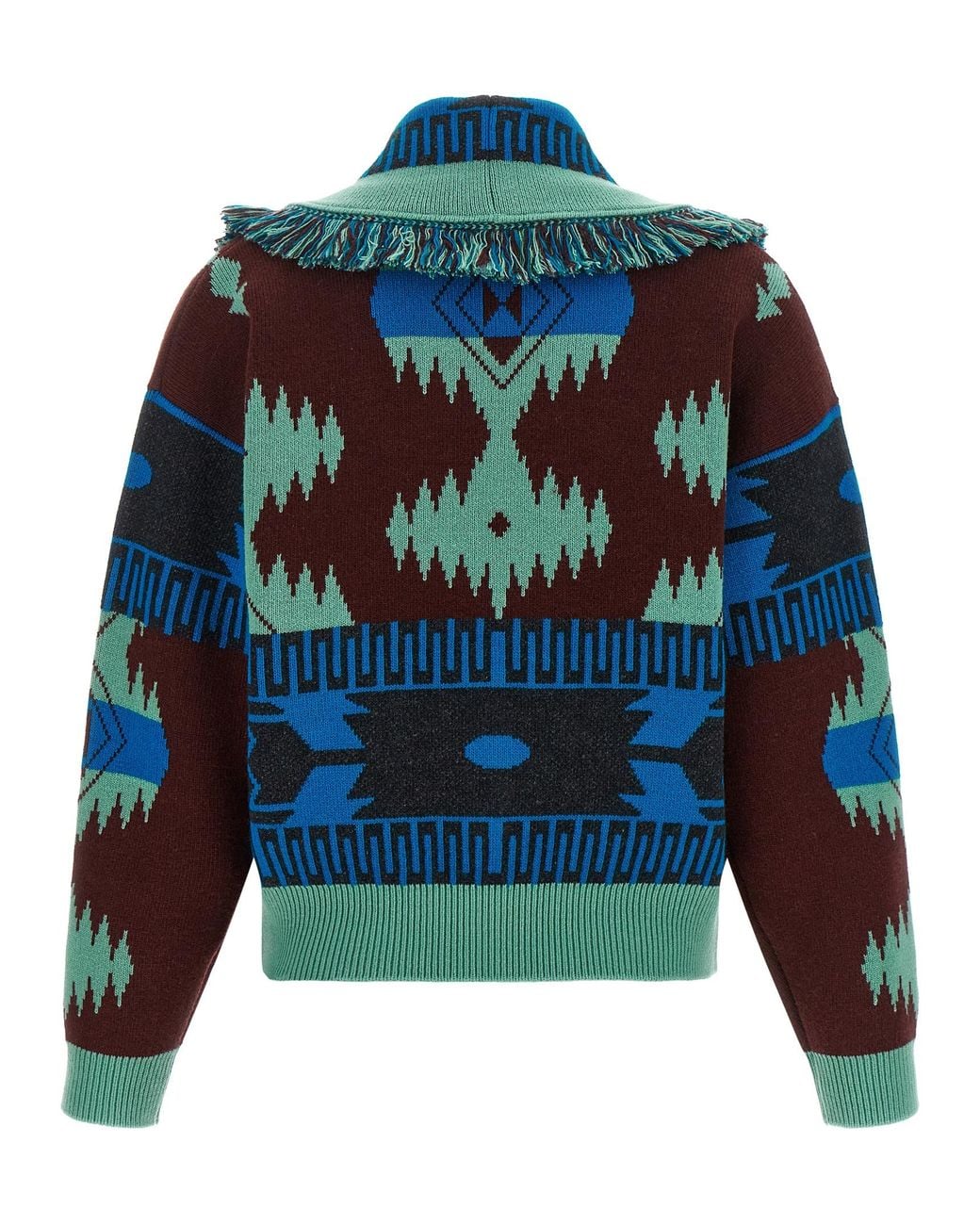 Alanui Blue Virgin Wool Cardigan Clothing