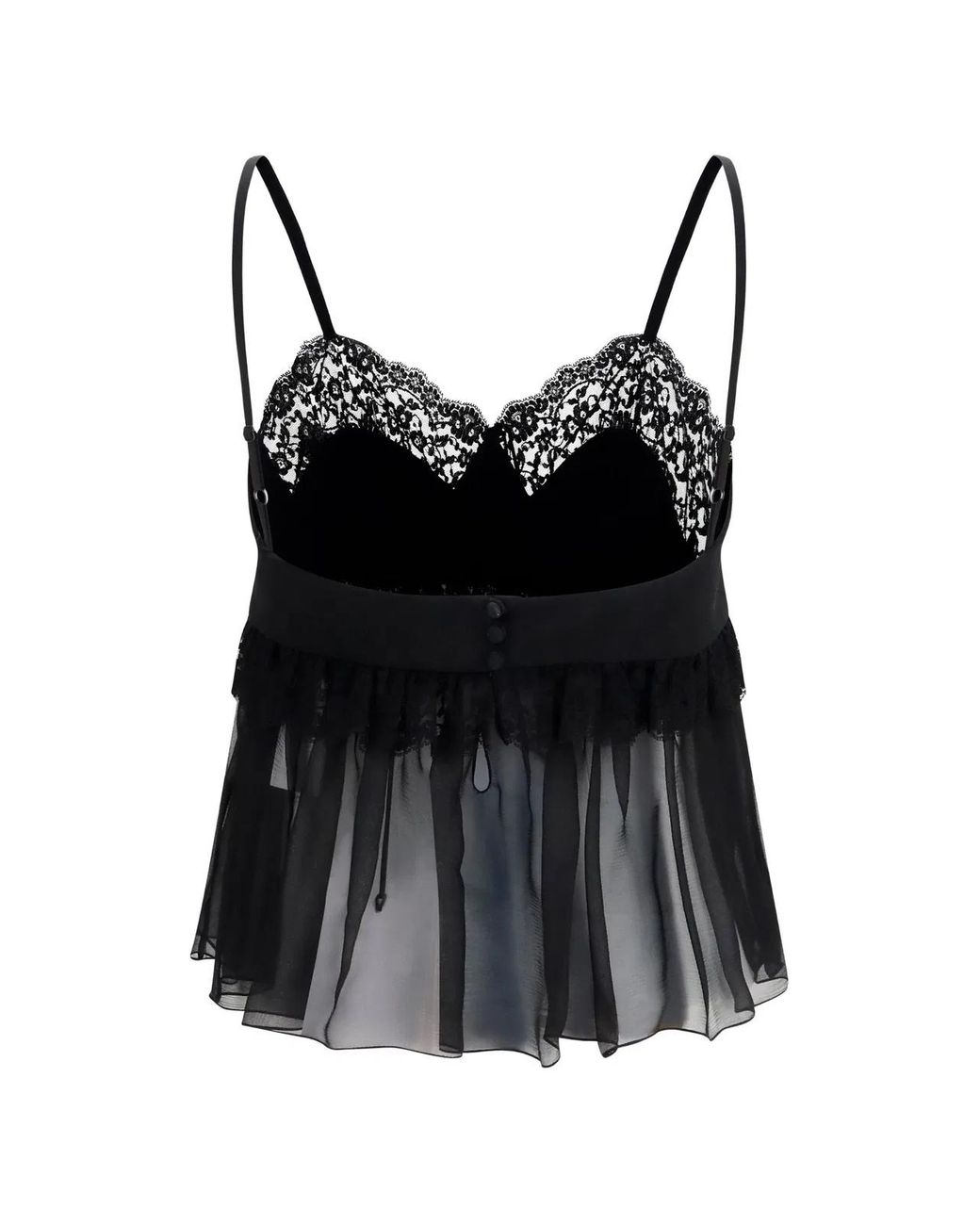Chloé Black Silk Crêpe Lingerie Top