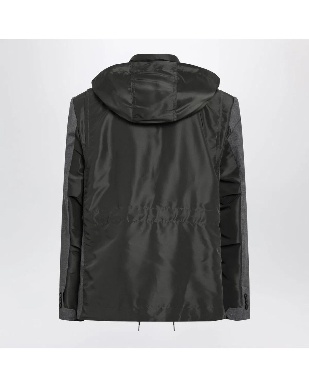 Sacai Gray Khaki Wool And Nylon Jacket for men