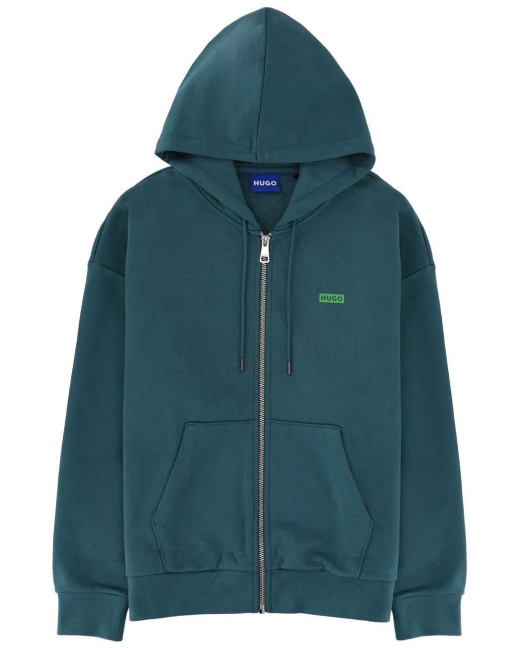 HUGO Green Zippered Sweatshirt With Logo for men