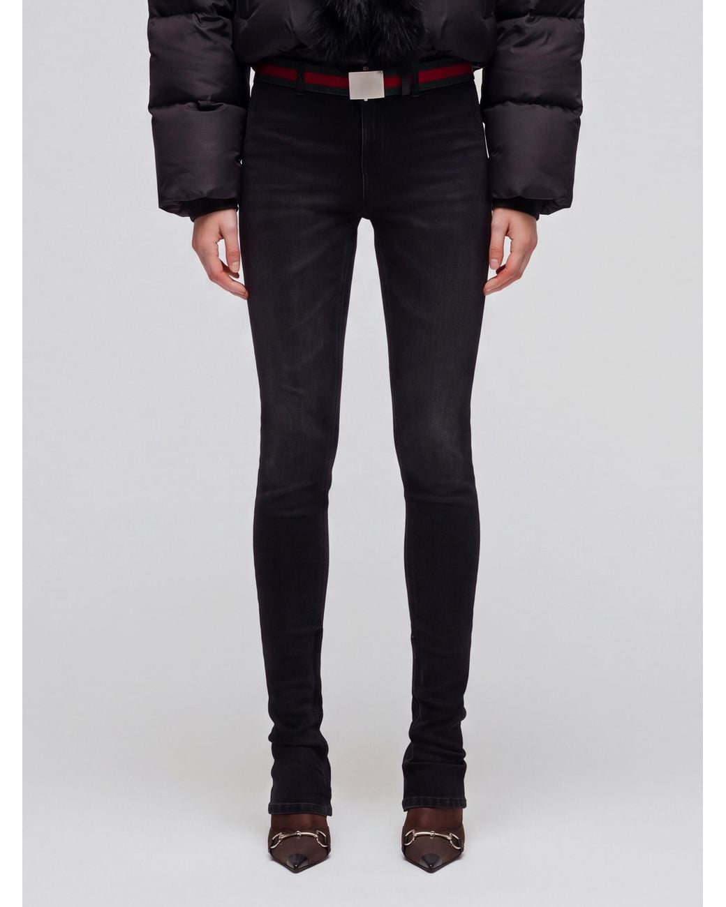 Gucci Black Slim-Fit Stretch Cotton Denim Trousers