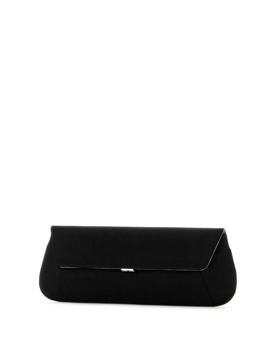 AMINA MUADDI Black Satin Ami Clutch