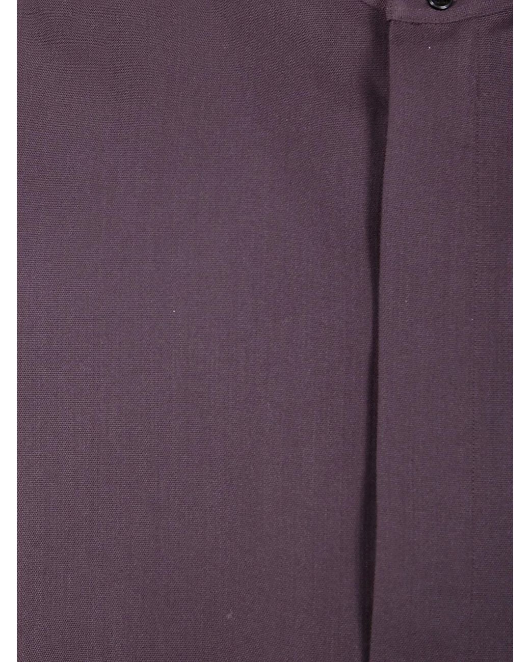 Studio Nicholson Purple "Karst" Grandad Collar Shirt for men
