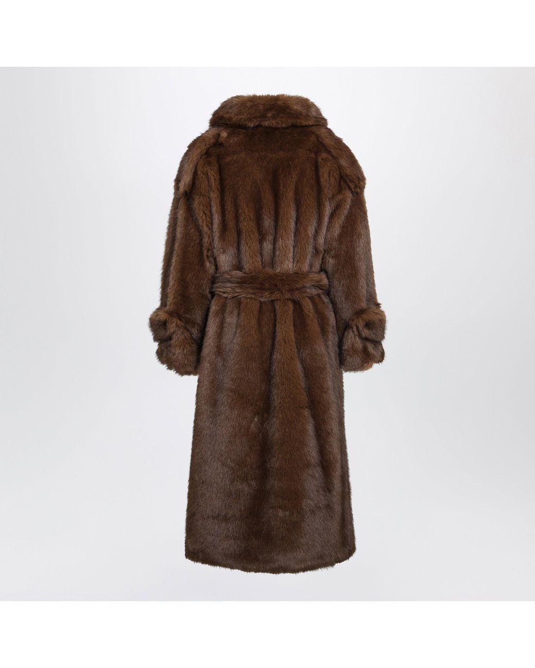 BB COUTURE Brown Farrah Double-Breasted Coat With Belt