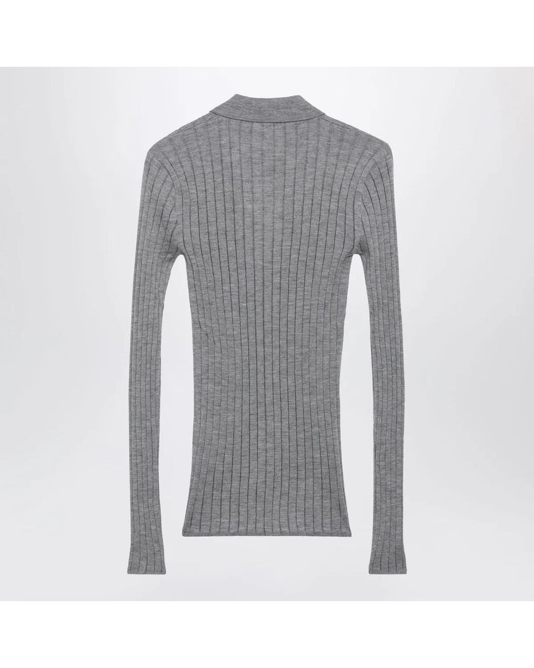 Totême Gray Slim Ribbed Shirt