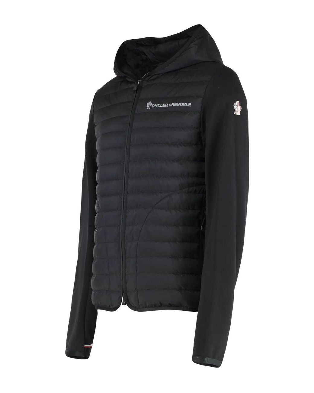 Moncler Black Cardigan With Padded Front Panel