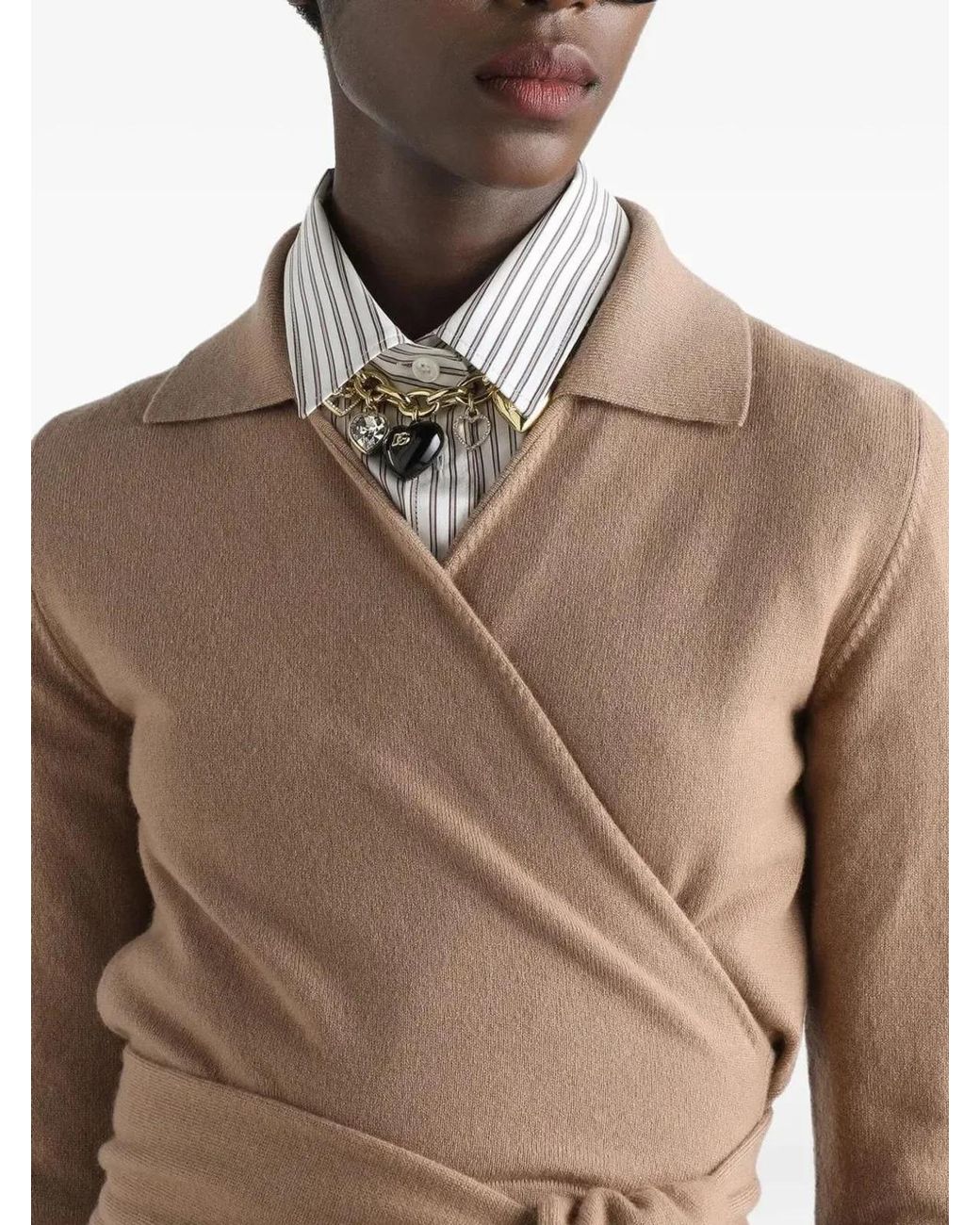 Dolce & Gabbana Natural Dolce & Gabbana Wrap Sweater