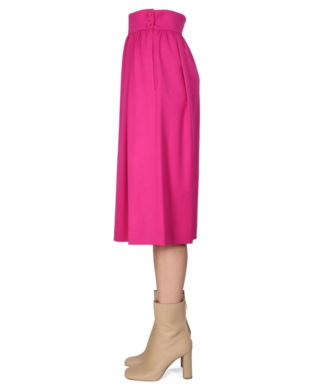 Moschino Couture Pink Flared Midi Skirt