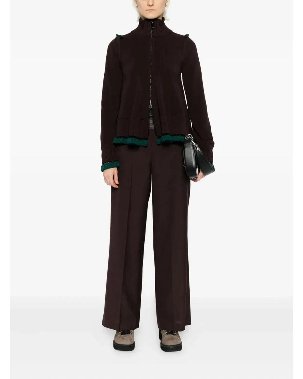 Sacai Black Wool Mix Pants
