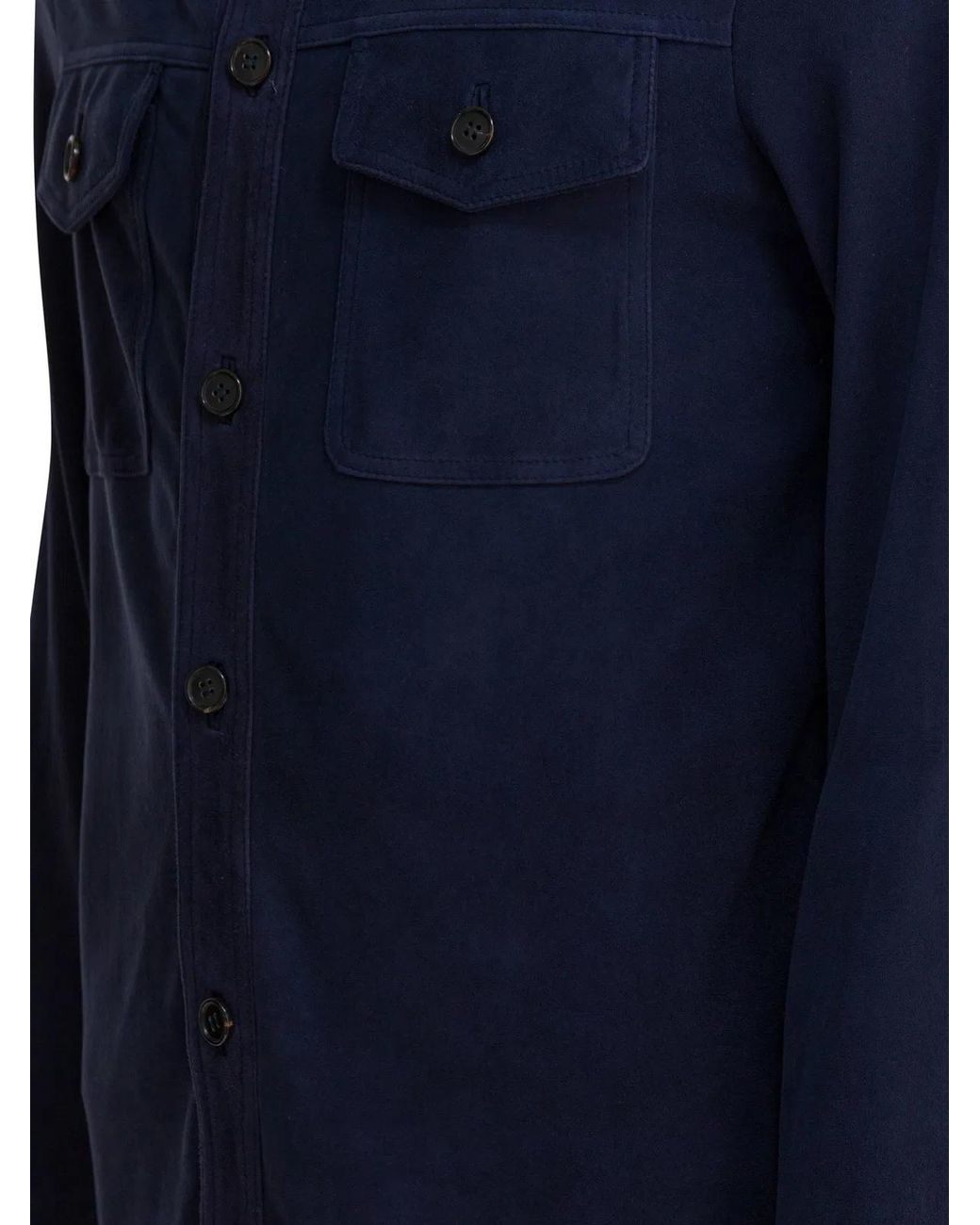 Altum Blue Suede Overshirt Jacket for men