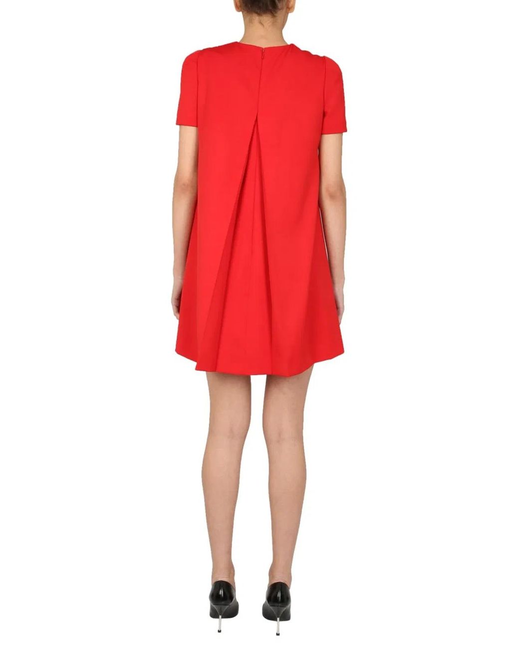 McQueen Red Dress With Cape