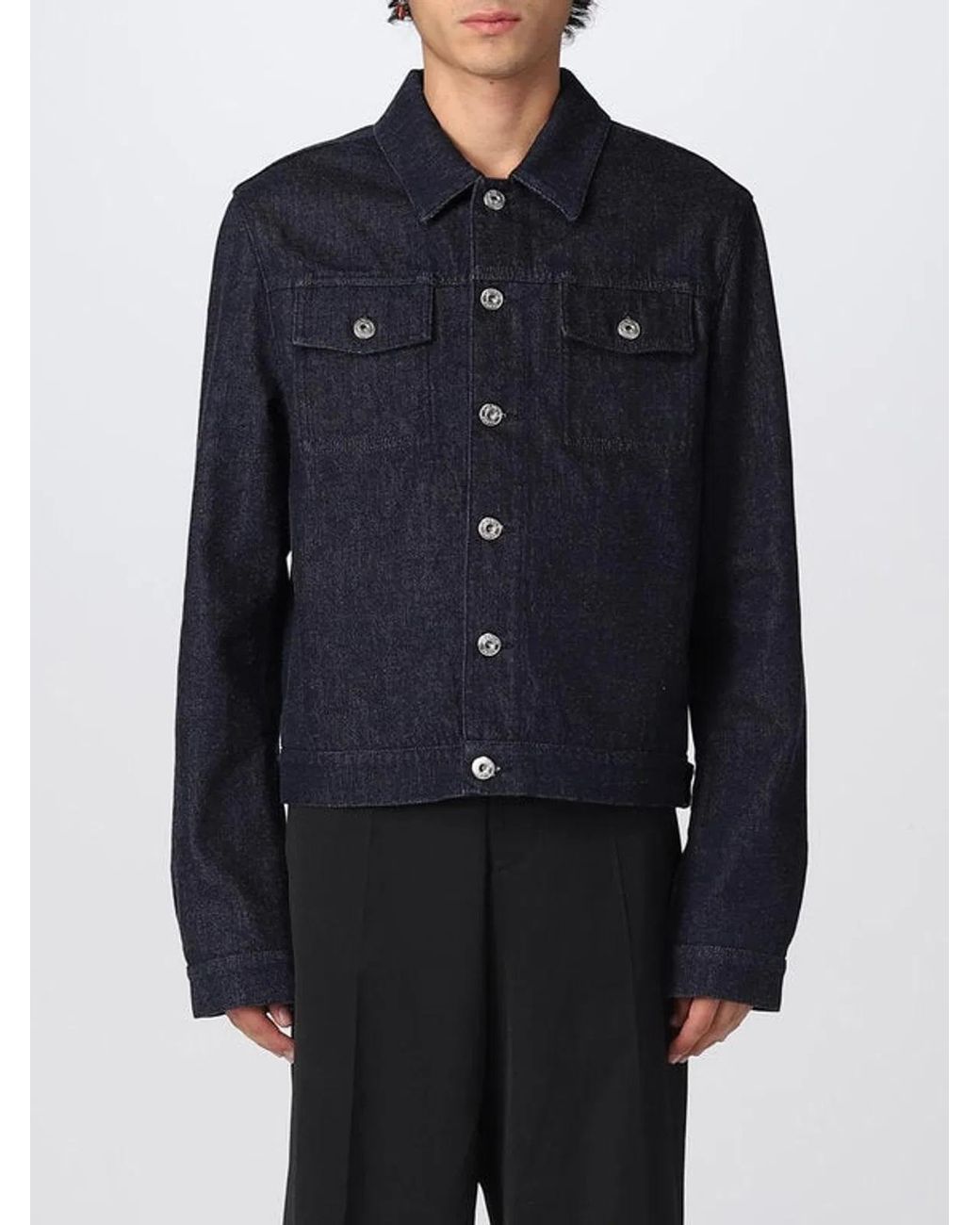 Lanvin Blue Sci-Fi Prt Dnm Jkt for men
