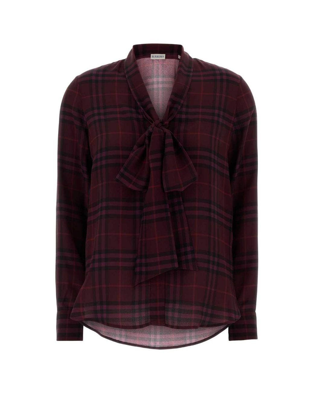 Burberry Purple Printed Silk Shirt