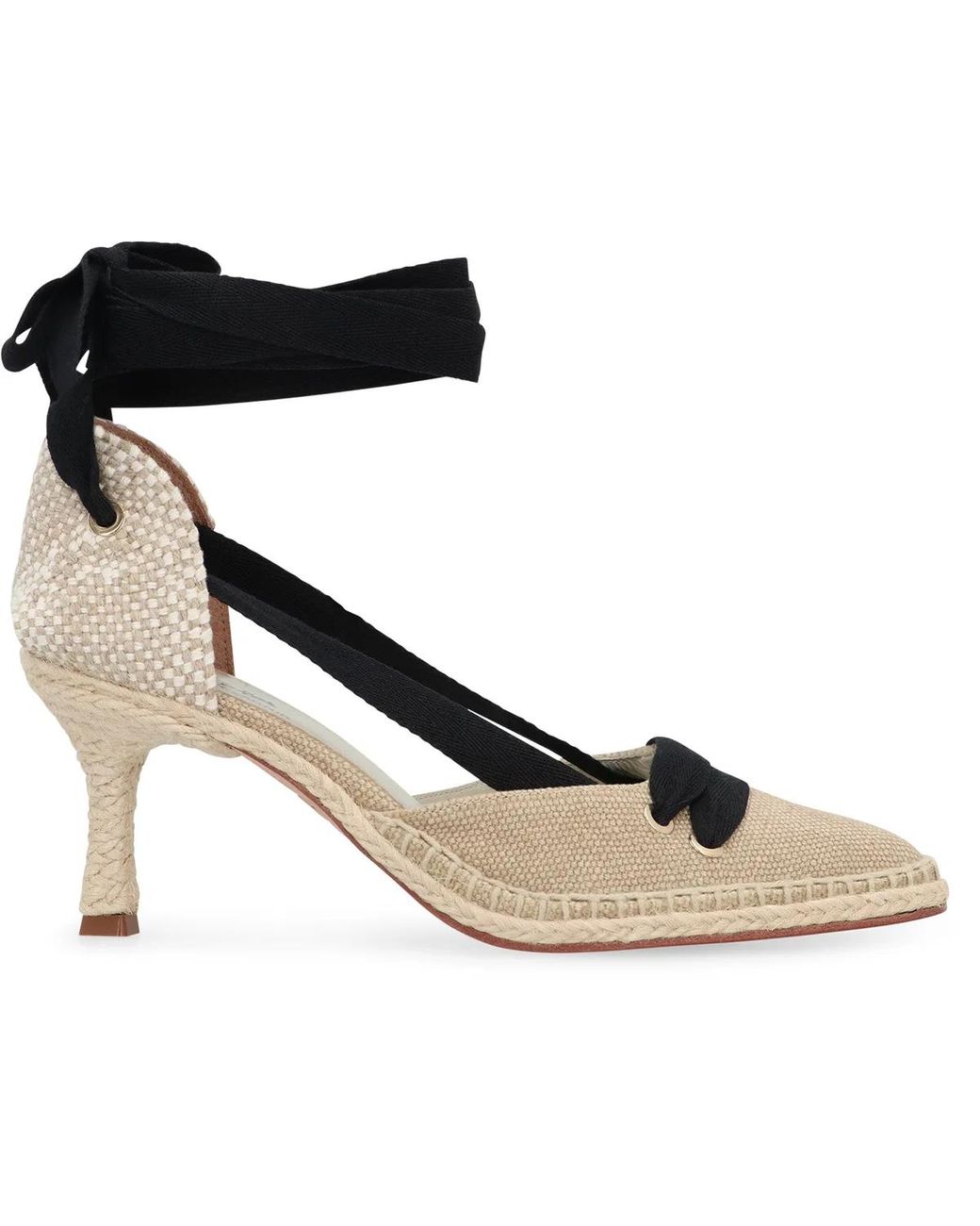 Castaner Black Casta Canvas Heel Espadrilles Cotton