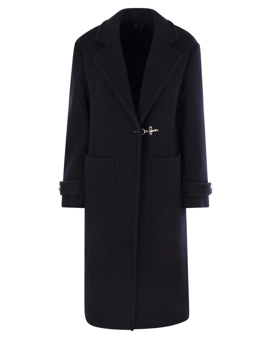 Fay Black Wool And Cashmere Coat