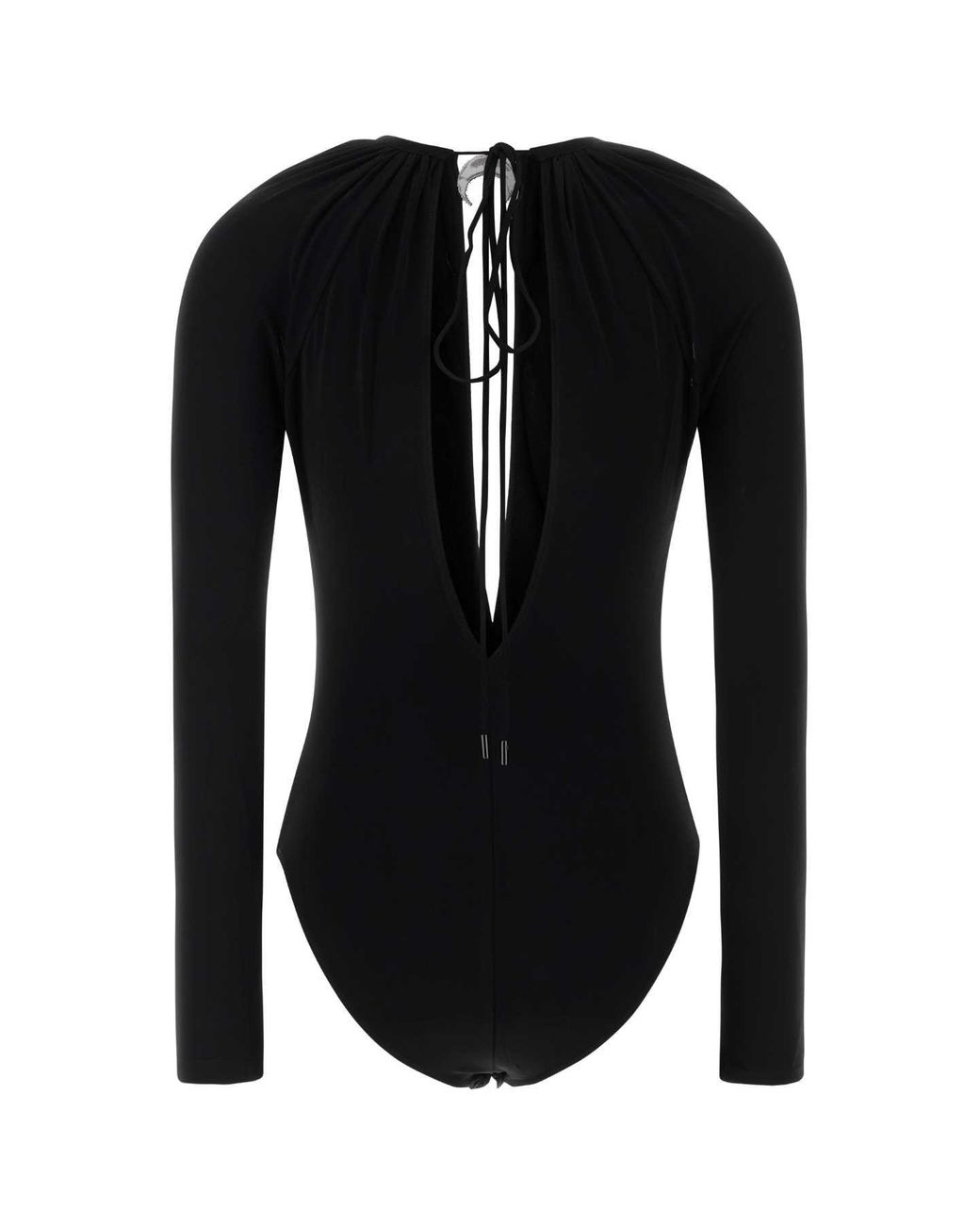 MARINE SERRE Black Stretch Viscose Bodysuit
