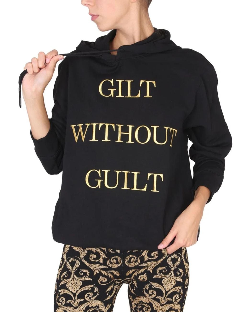 Moschino Couture Black Gilt Without Guilt Sweatshirt