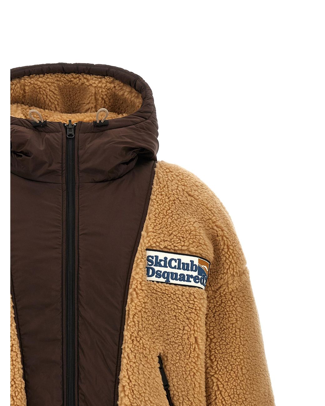 DSquared² Brown Teddy Reversible Jacket With Logo Patch for men