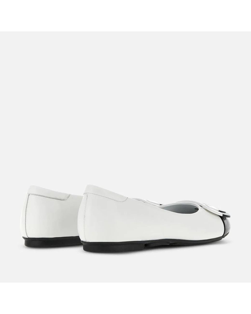 Hogan White Bicolor Ballerina Flats For