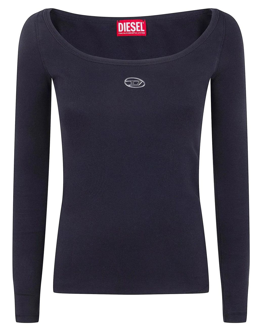 DIESEL Black Bal Ribbed Long-Sleeve Top
