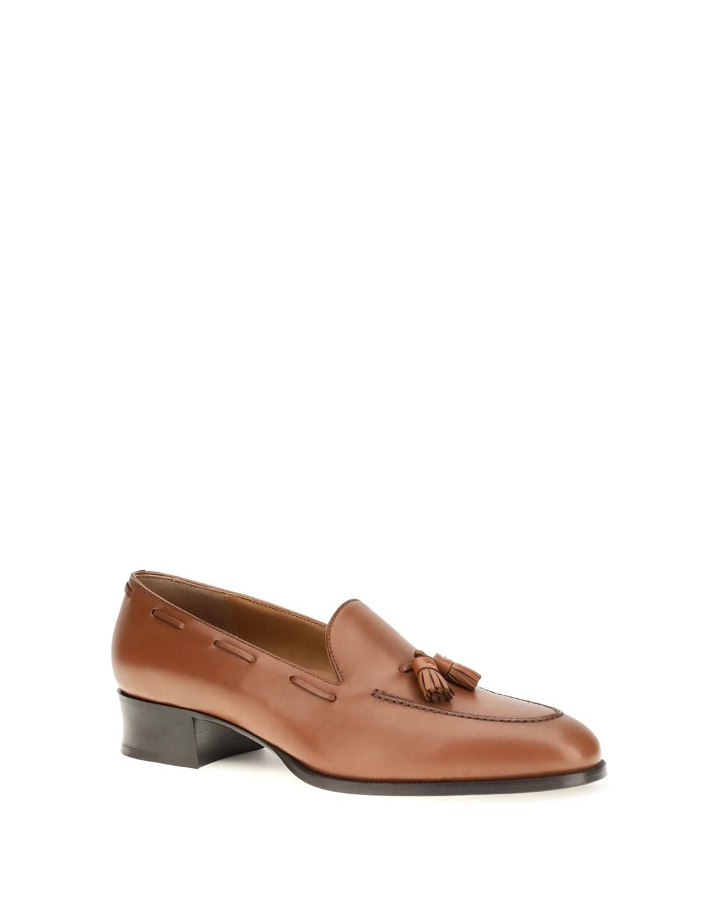 Loro Piana Brown Serge Tassel Calfskin Loafers