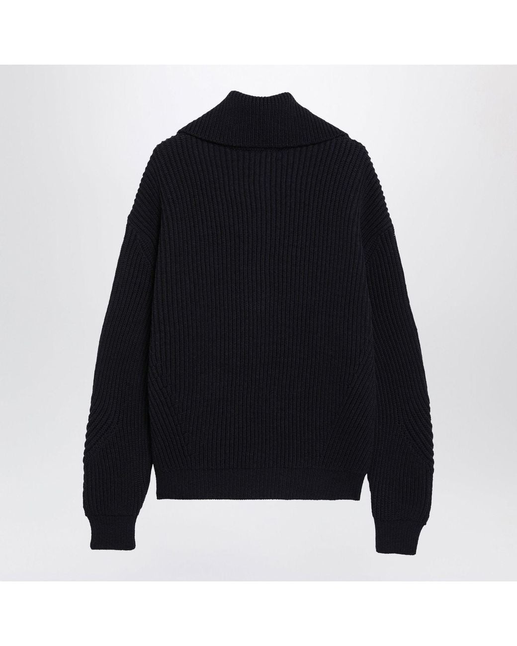 Dries Van Noten Blue Ribbed Sweater for men