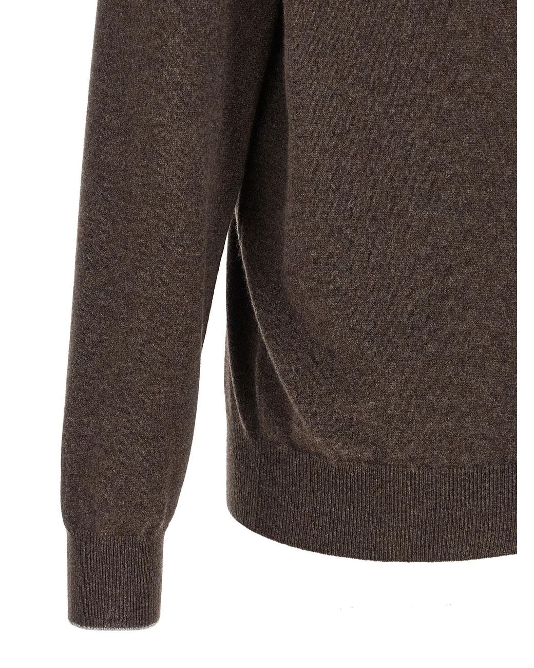 Brunello Cucinelli Gray Half-Zip Sweater for men