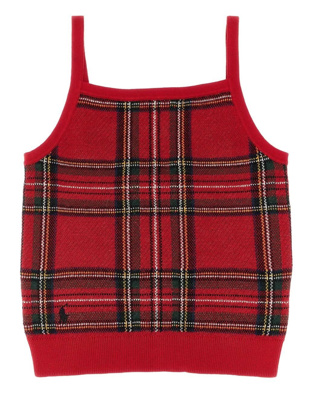 Polo Ralph Lauren Red Scottish Cardigan And Top Set