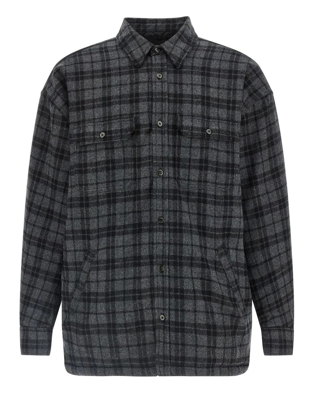 Willy Chavarria Gray Padded Overshirt for men