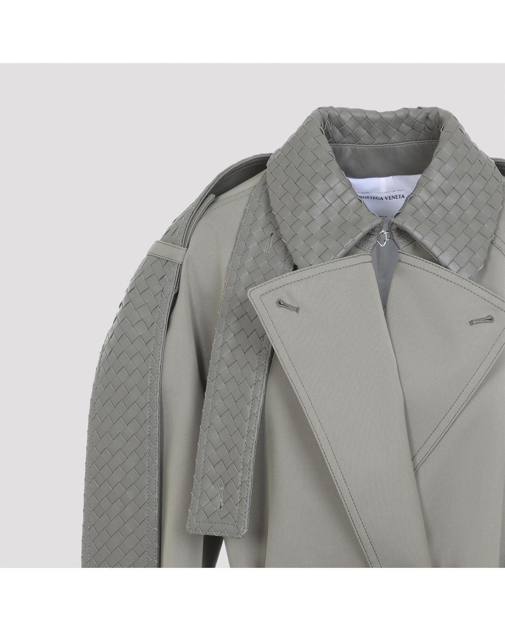 Bottega Veneta Gray Desert Taupe Cotton Silk Trench