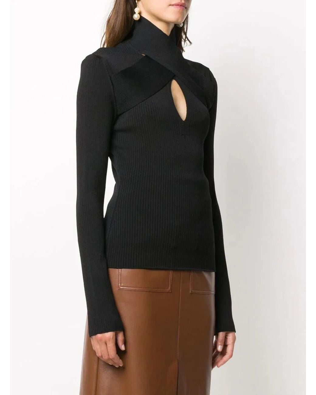 MSGM Black Ribbed Sweater
