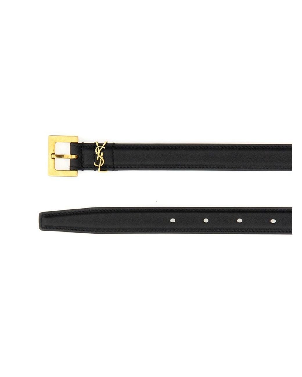Saint Laurent White Cintura "Cassandre" Sottile