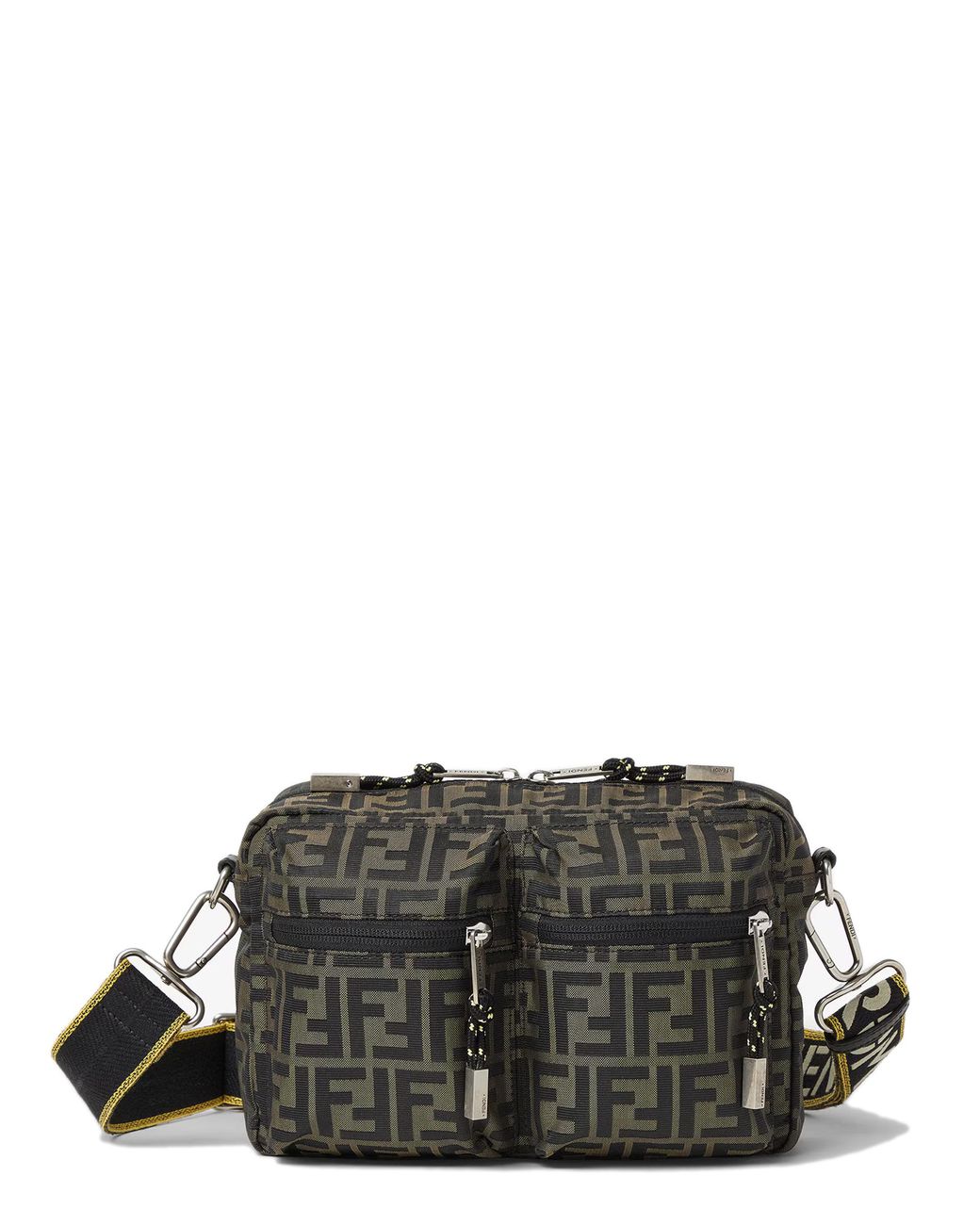 Fendi Black Super Light Ff Zucca Fabric Camera Case for men