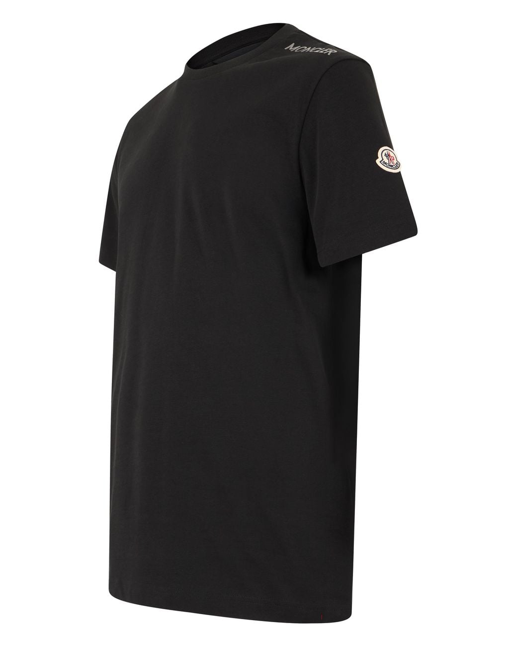 Moncler Black Cotton T-Shirt With Logo for men