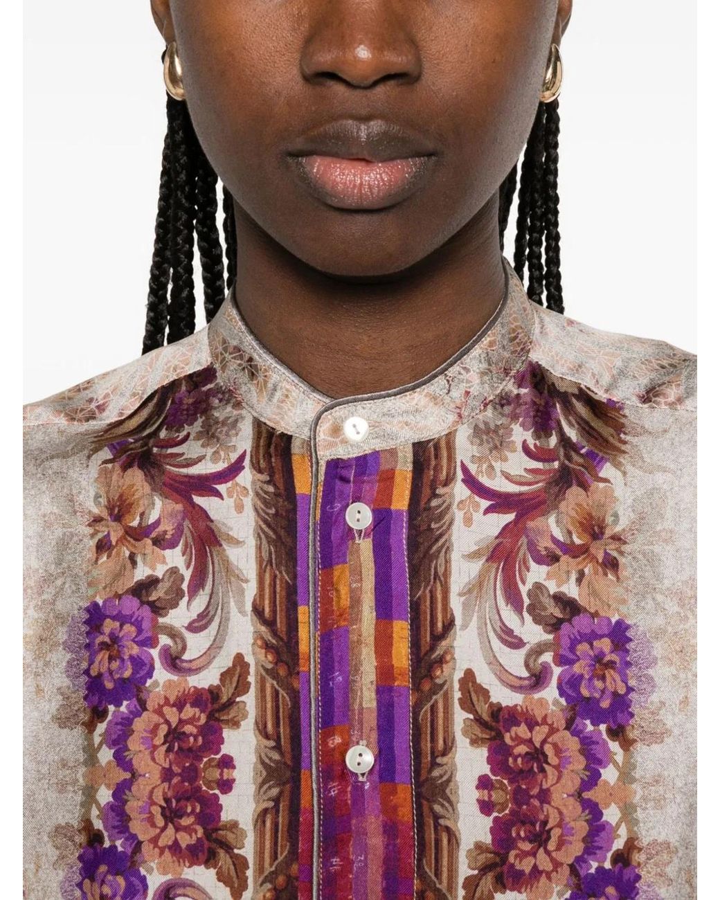 Pierre Louis Mascia Pink Printed Silk Shirt