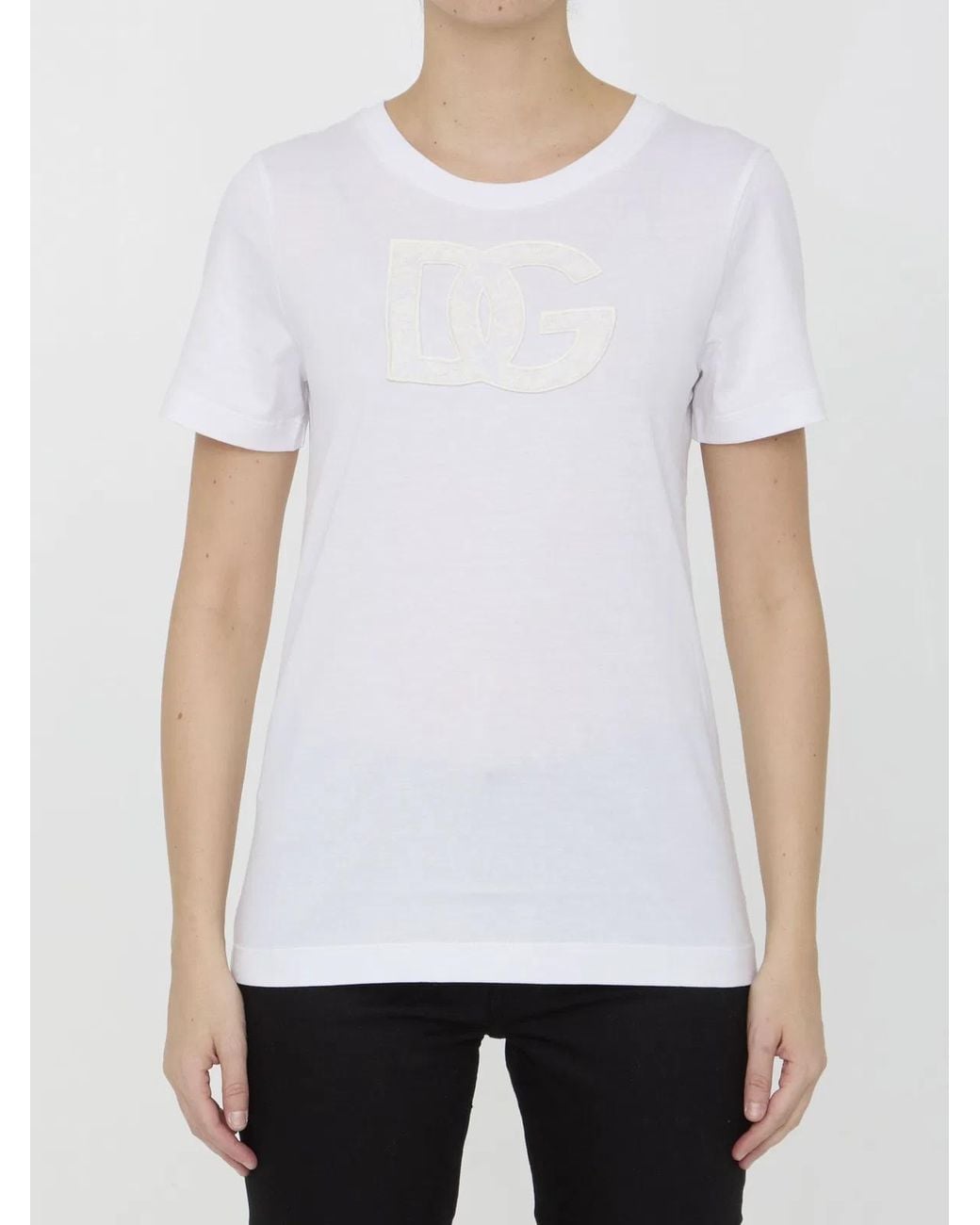 Dolce & Gabbana White Dolce&Gabbana T-Shirt With Dg Logo