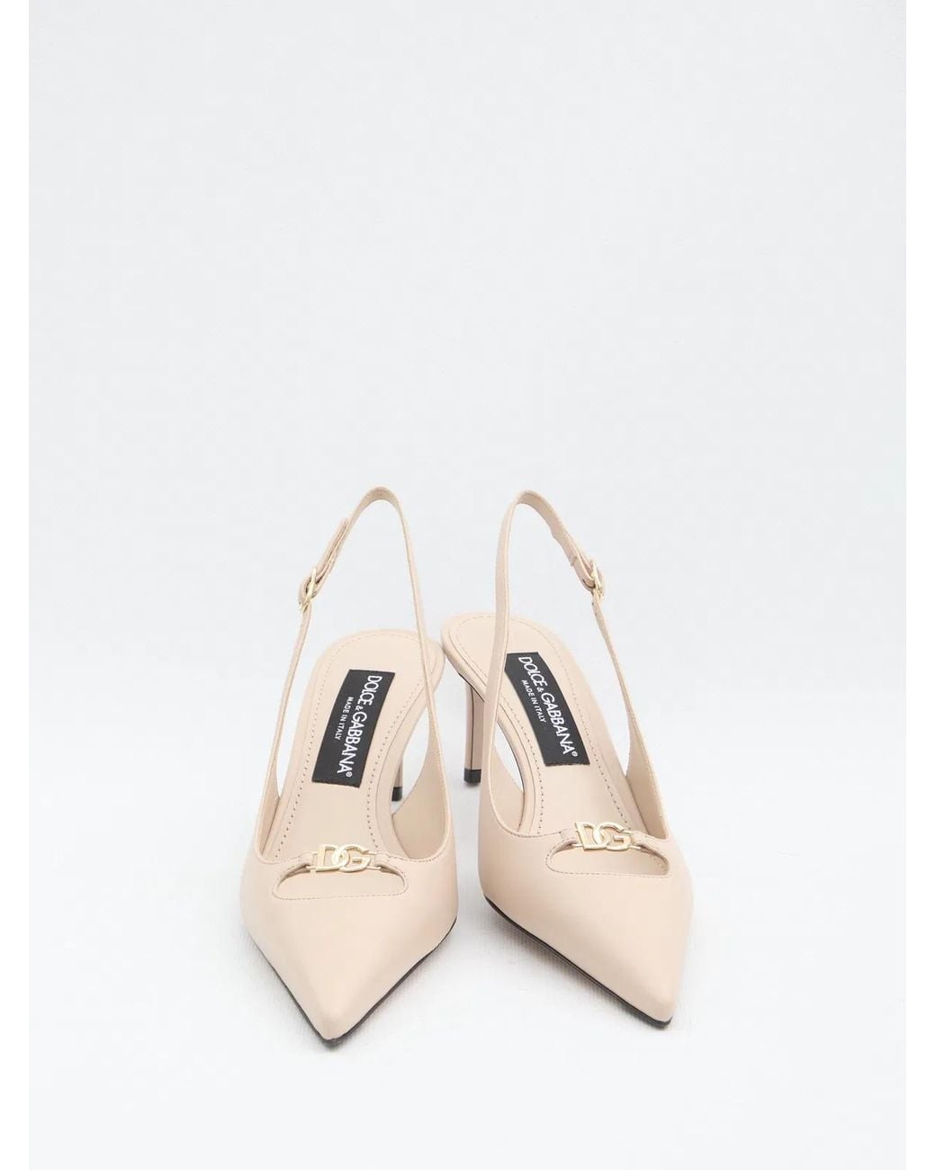 Dolce & Gabbana Pink Dolce & Gabbana Leather Pumps With Logo