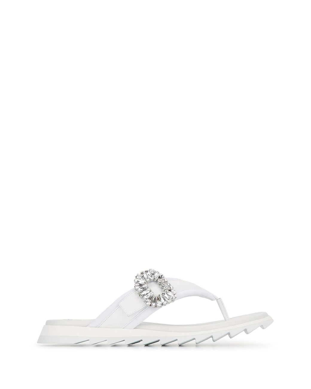 Roger Vivier White Slidy Flip Flat