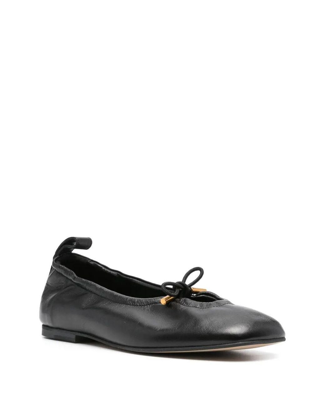 Alohas Black "Rosalind" Leather Ballet Flats