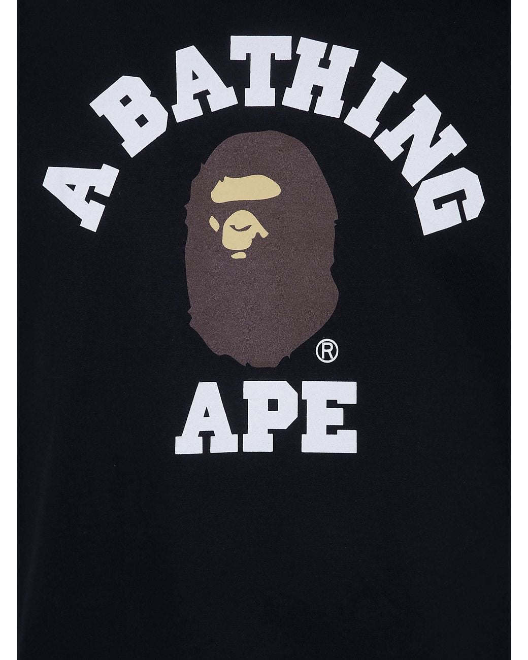 A Bathing Ape Black "College" Tee for men