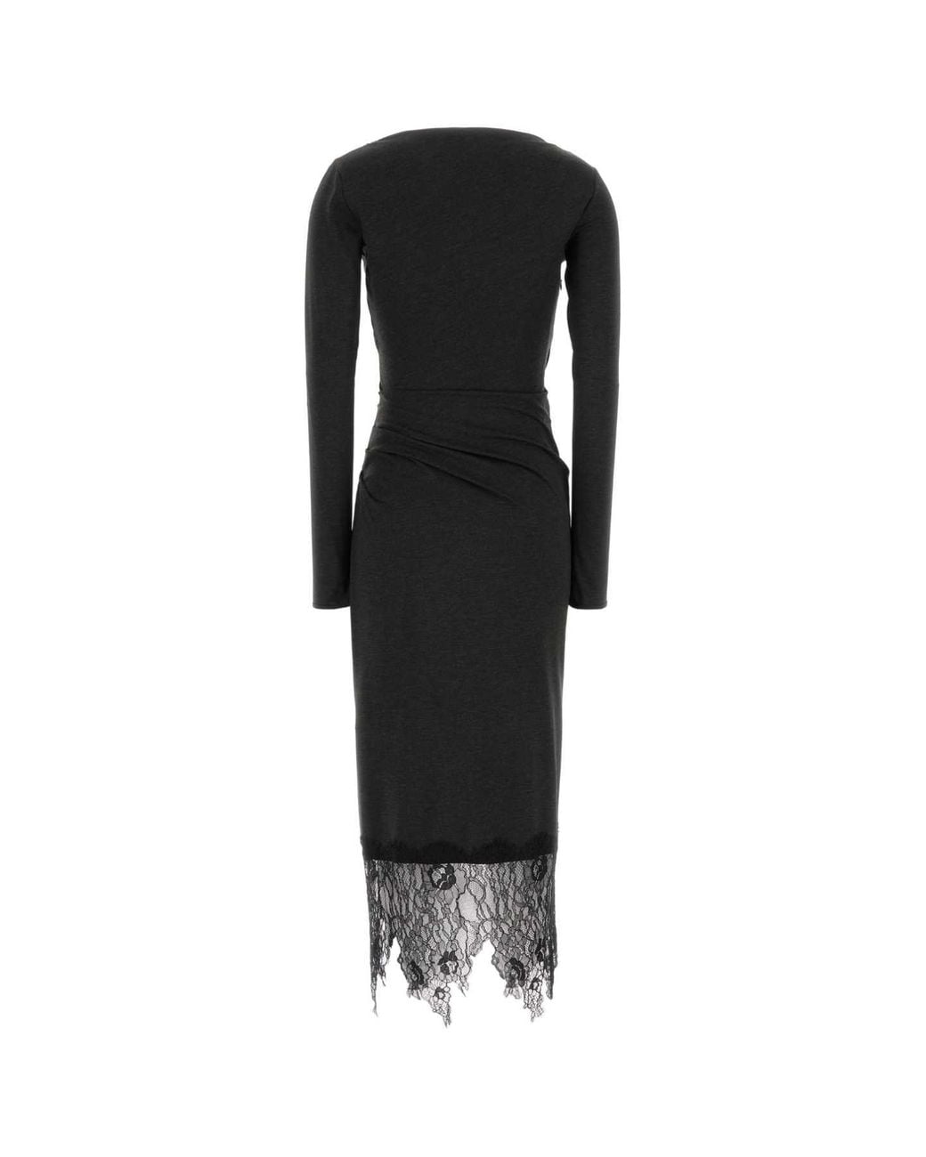 Blumarine Black Abito Longuette Fondo Pizzo