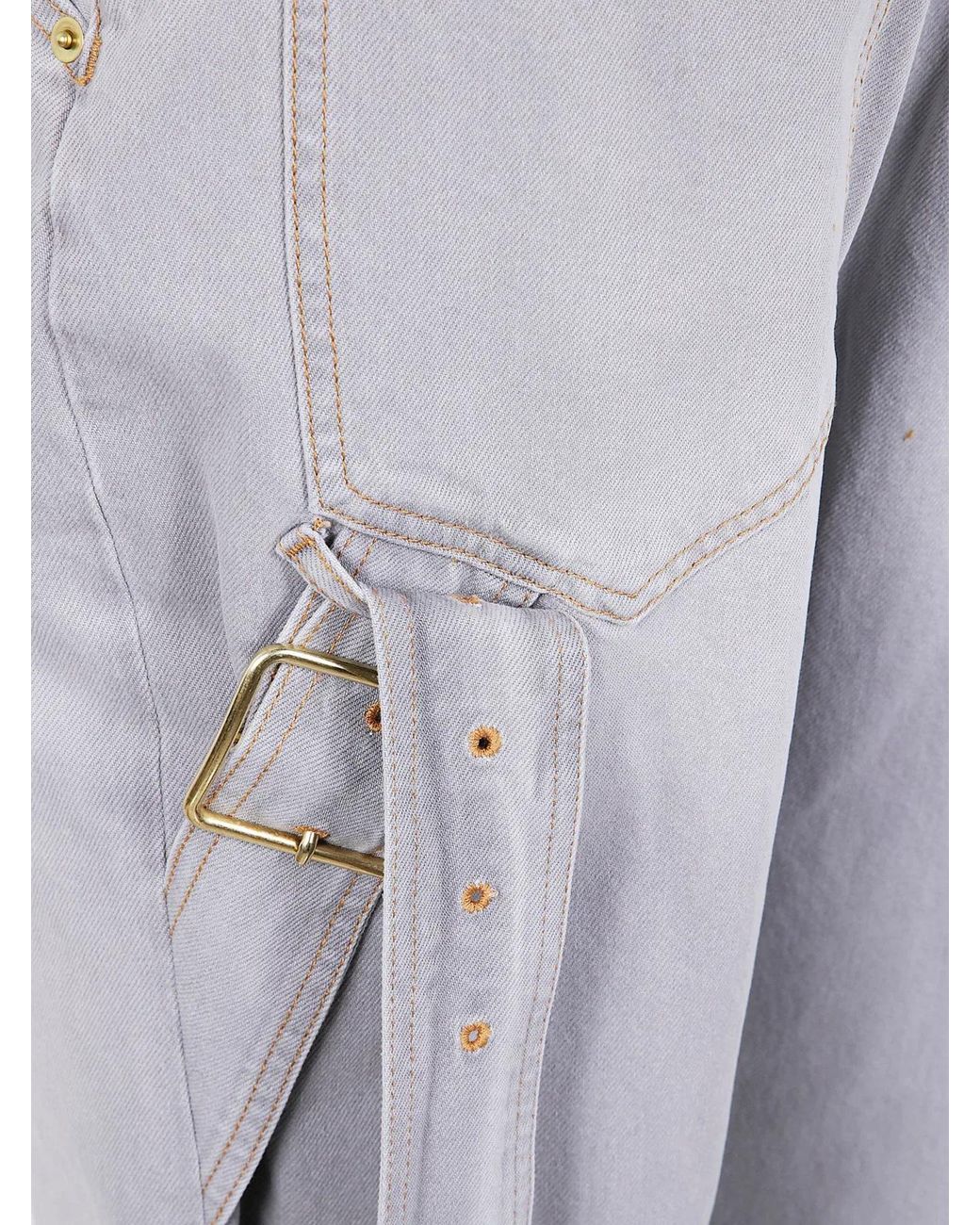 DARKPARK Gray "Lisa" Belt Adorned Loose Fit Denim