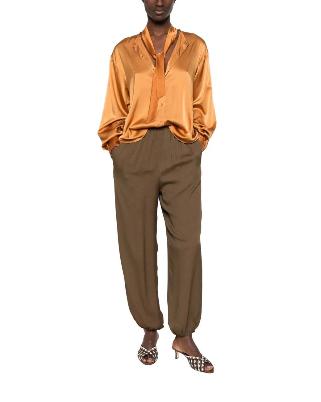 Forte_forte Orange Silk Bow-Tie Shirt