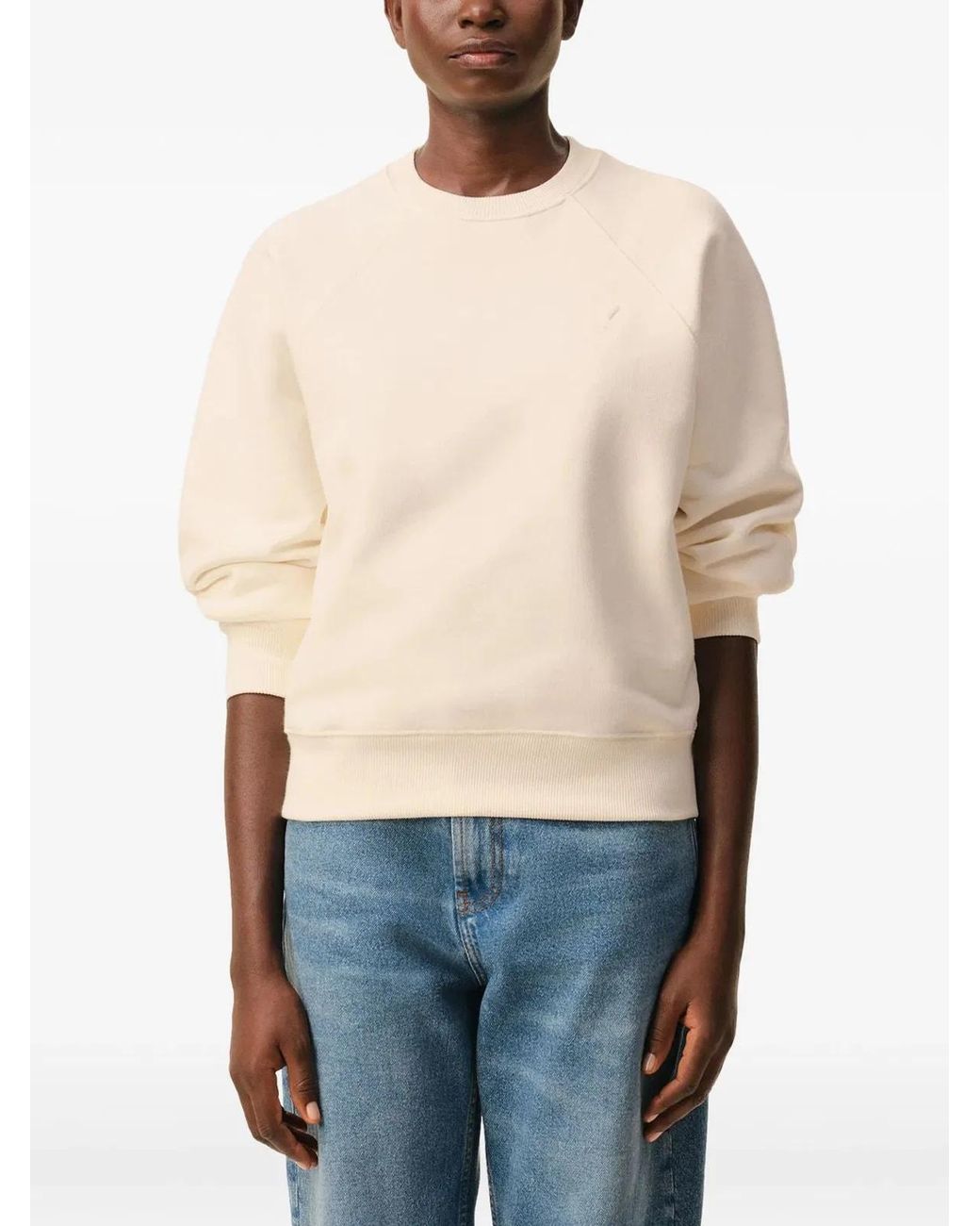 AMI Natural Cream Ami De Coeur Sweatshirt for men