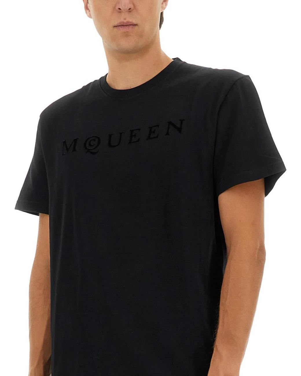 McQueen Black T-Shirt With Logo for men