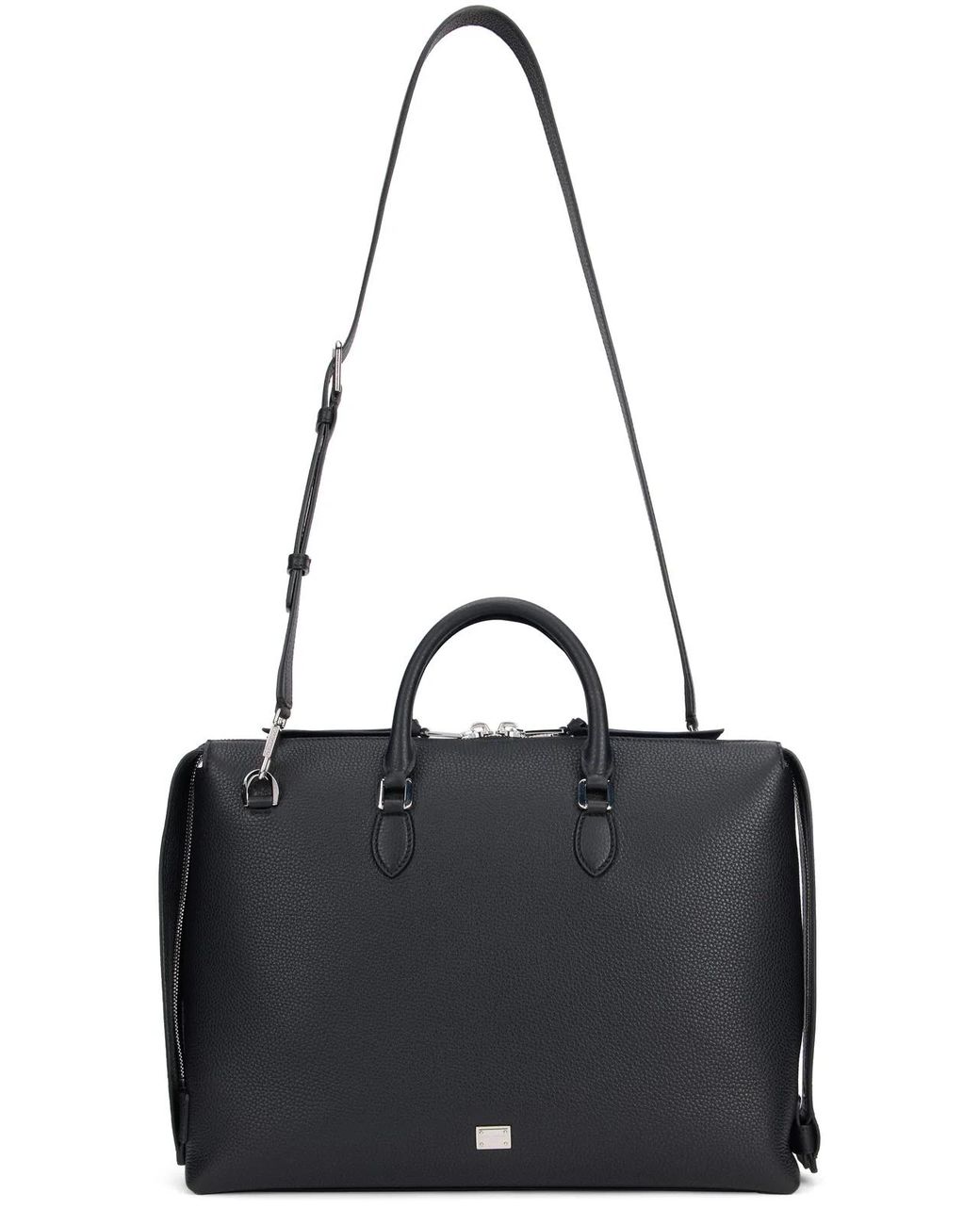 Dolce & Gabbana Black Leather Handbag Cow Hide Laptop Bags & Briefcases for men